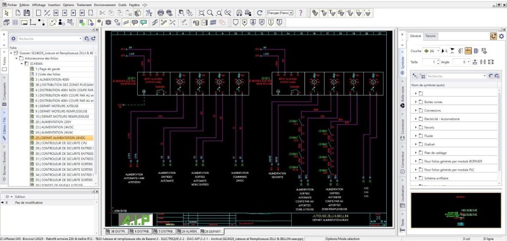 Schéma électrique avec alimentation 24V